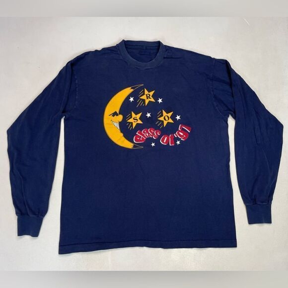 VINTAGE Late Night Class Of 1997 Graphic T-shirt Men XL Blue Long Sleeve 90s - Picture 1 of 7